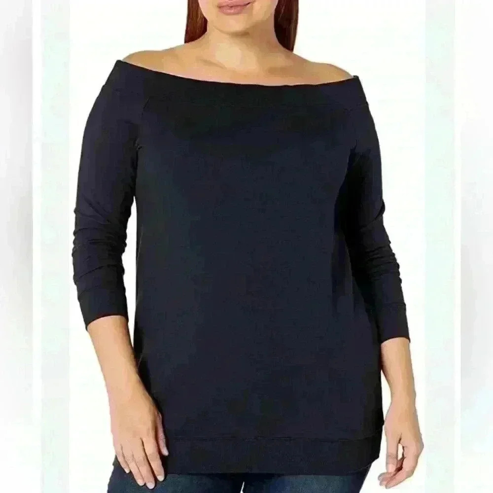 Daily Ritual Women’s Cold Shoulder Navy Sweater
